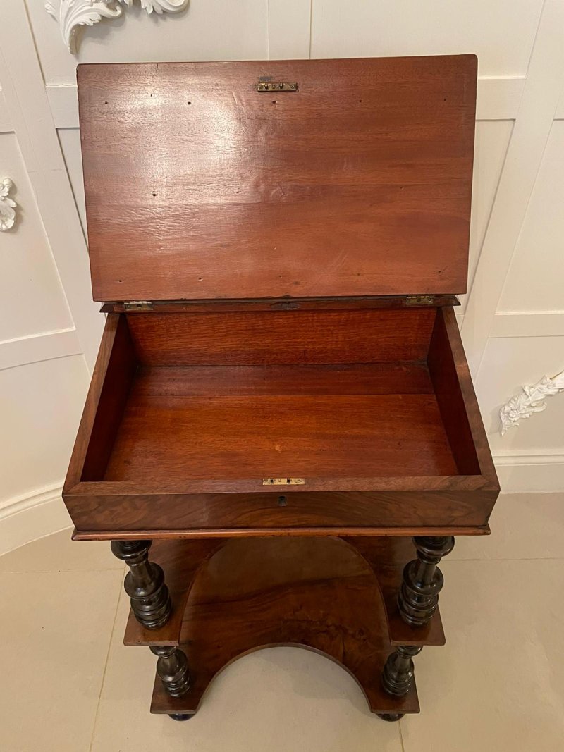 Unusual Antique Victorian Free Standing Walnut Ladies Davenport - Image 6